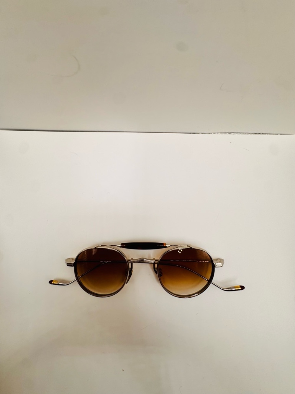 JMM Dasan Men's Round Metal Frame Sunglasses in Brown Gradient 48 MM - Picture 8 of 9